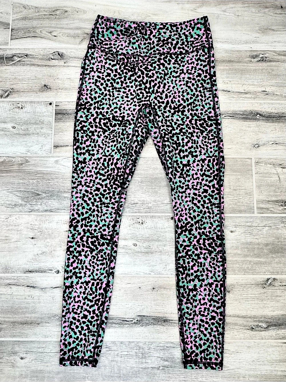 Fabletics Motion365+ Pink Green Animal Print Leggings